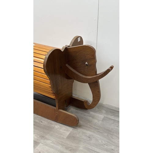 150 - A mid 20th century wooden rocking elephant - approx. 79cm high x 60cm wide x 120cm deep