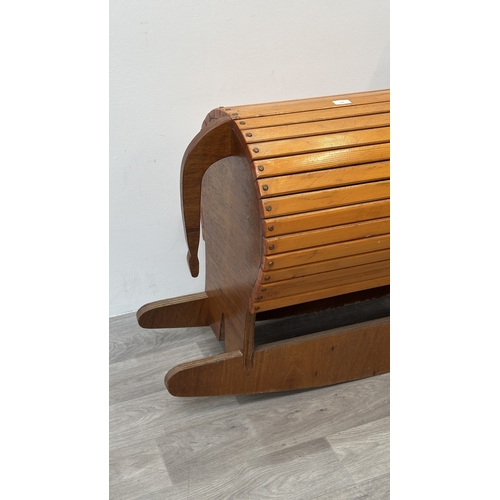 150 - A mid 20th century wooden rocking elephant - approx. 79cm high x 60cm wide x 120cm deep