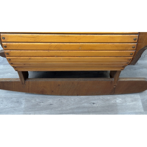 150 - A mid 20th century wooden rocking elephant - approx. 79cm high x 60cm wide x 120cm deep