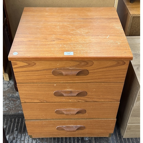 154 - An Austinsuite teak bedside chest of drawers - approx. 71cm high x 51cm wide x 41cm deep