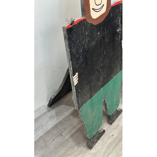 156 - Two painted wooden folding chalkboard signs, one Postman Pat and one other - largest approx. 114cm h... 