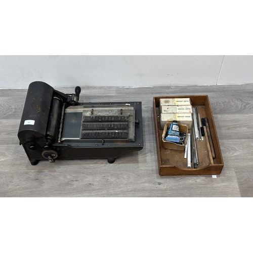 165 - A 1940s Dapag Tickopress Imprima Model V tabletop letterpress printing machine with accessories - ap... 