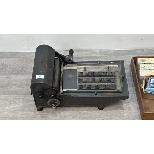 165 - A 1940s Dapag Tickopress Imprima Model V tabletop letterpress printing machine with accessories - ap... 