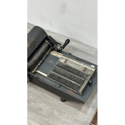 165 - A 1940s Dapag Tickopress Imprima Model V tabletop letterpress printing machine with accessories - ap... 