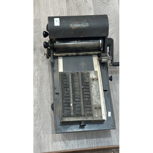 165 - A 1940s Dapag Tickopress Imprima Model V tabletop letterpress printing machine with accessories - ap... 