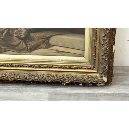 172 - A late 19th/early 20th century gilt framed Konrad Kiesel (1846-1921) 'The Mandolin Player' print - a... 