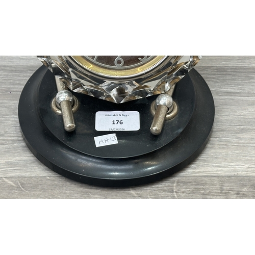 176 - A mid 20th century USSR Majak crystal and Bakelite desk clock - approx. 18cm high x 18cm wide