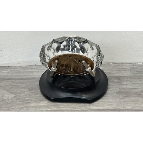 176 - A mid 20th century USSR Majak crystal and Bakelite desk clock - approx. 18cm high x 18cm wide