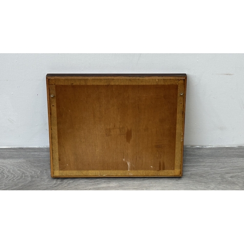 193 - A framed Maw & Co. hand painted majolica ceramic tile wall plaque depicting a deer scene - approx. 3... 