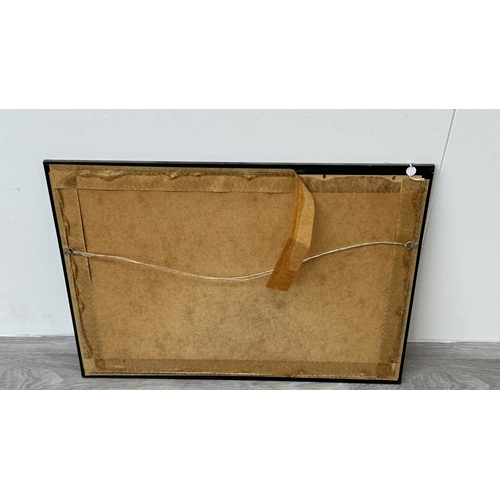 209 - A framed John Ambrose style textured print of a clipper ship - approx. 55cm high x 75cm wide