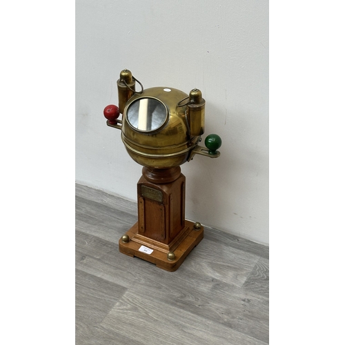 212 - An early/mid 20th century Henry Browne & Son 'Sestrel' Type A brass cased maritime binnacle compass ... 