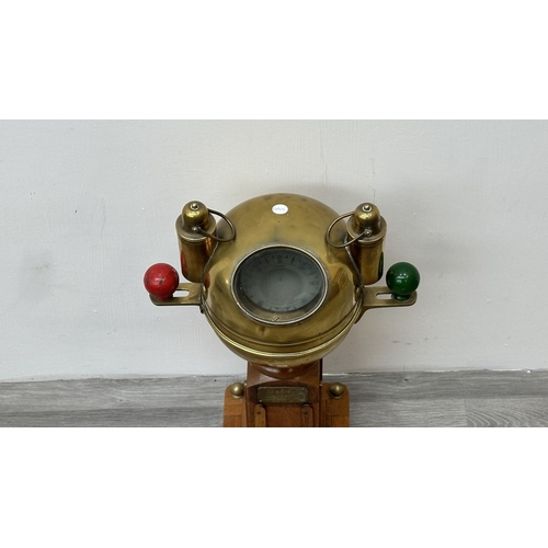 212 - An early/mid 20th century Henry Browne & Son 'Sestrel' Type A brass cased maritime binnacle compass ... 