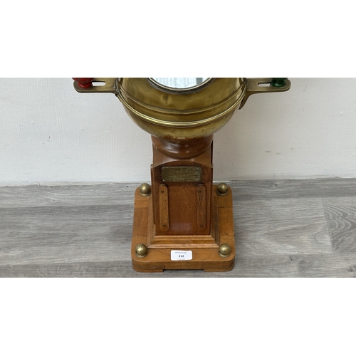 212 - An early/mid 20th century Henry Browne & Son 'Sestrel' Type A brass cased maritime binnacle compass ... 