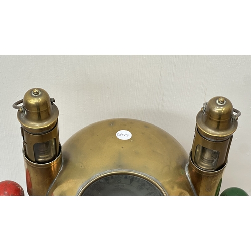 212 - An early/mid 20th century Henry Browne & Son 'Sestrel' Type A brass cased maritime binnacle compass ... 