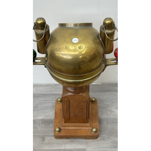 212 - An early/mid 20th century Henry Browne & Son 'Sestrel' Type A brass cased maritime binnacle compass ... 