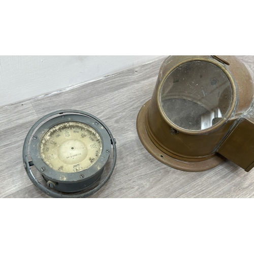 213 - Two early/mid 20th century Sestrel brass cased ship's binnacle compasses - approx. 24cm high