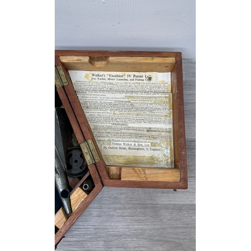 214 - A wooden cased Thomas Walker & Son Excelsior IV Patent ship's log - case approx. 12cm high x 28cm wi... 