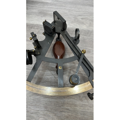 215 - An early 20th century mahogany cased maritime sextant signed W.T Parrott St. Andrew Dock Hull - case... 