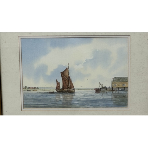 223 - A gilt framed Alan Whitehead (b. 1952) nautical watercolour - approx. 43cm high x 53cm wide