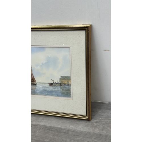 223 - A gilt framed Alan Whitehead (b. 1952) nautical watercolour - approx. 43cm high x 53cm wide