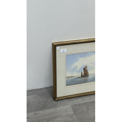 223 - A gilt framed Alan Whitehead (b. 1952) nautical watercolour - approx. 43cm high x 53cm wide