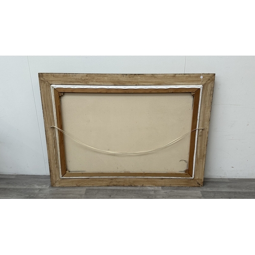 224 - A 20th century gilt framed oil on canvas after Dutch artist Aelbert Cuyp, titled 'A Hilly Landscape'... 