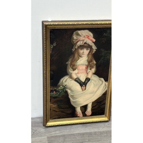 225 - A gilt framed John Everett Millais 'Cherry Ripe' print - approx. 74cm high x 49cm wide
