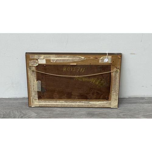 230 - A mid 20th century framed maritime oil on board - approx. 31cm high x 48cm wide