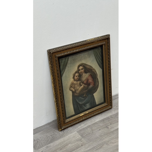 236 - An early 20th century gilt framed 'Sistine Madonna' print - approx. 63cm high x 52cm wide