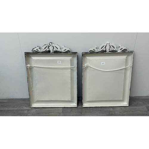 237 - Two 19th century style French painted metal signs - approx. 75cm high x 56cm wide