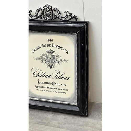 237 - Two 19th century style French painted metal signs - approx. 75cm high x 56cm wide