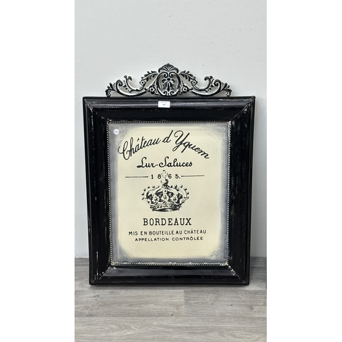 237 - Two 19th century style French painted metal signs - approx. 75cm high x 56cm wide