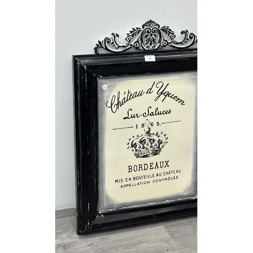 237 - Two 19th century style French painted metal signs - approx. 75cm high x 56cm wide