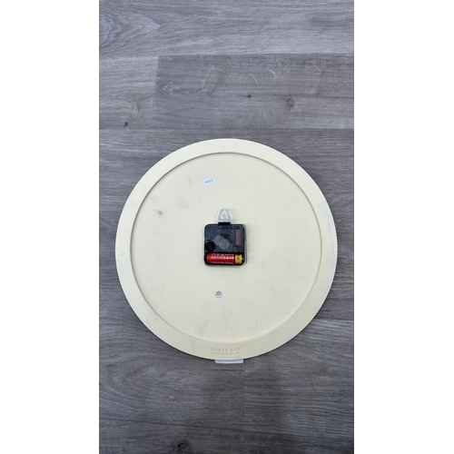 238 - A mid/late 20th century Thomas Kent Greenwich battery operated circular wall clock - approx. 30cm di... 