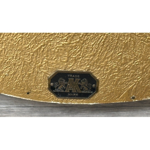 239 - A mid 20th century Regency style gilt framed circular convex wall mirror bearing label to reverse 'A... 