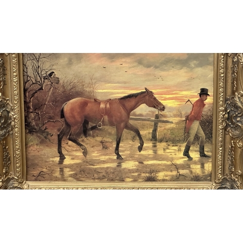 242 - A 19th century style gilt framed Charles Spencelayh (1865-1958) textured print - approx. 44cm high x... 