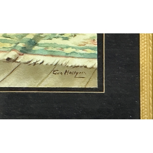 243 - Two late 19th/early 20th century gilt framed Eva Hollyer prints depicting mother and child - approx.... 