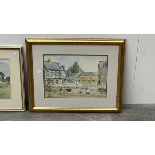 245 - Two framed watercolours, one Wym Hyde 'Yew Tree Farm' and one Michael Hoyles - largest approx. 47cm ... 