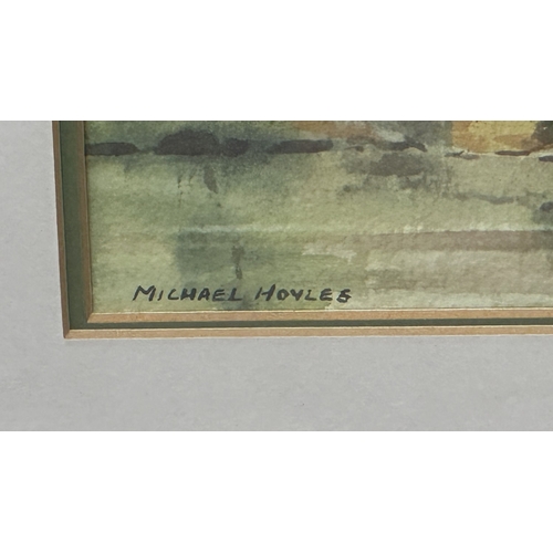 245 - Two framed watercolours, one Wym Hyde 'Yew Tree Farm' and one Michael Hoyles - largest approx. 47cm ... 