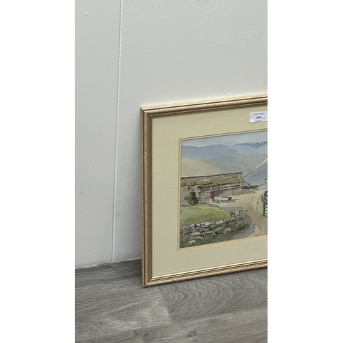 245 - Two framed watercolours, one Wym Hyde 'Yew Tree Farm' and one Michael Hoyles - largest approx. 47cm ... 