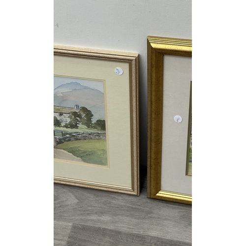 245 - Two framed watercolours, one Wym Hyde 'Yew Tree Farm' and one Michael Hoyles - largest approx. 47cm ... 
