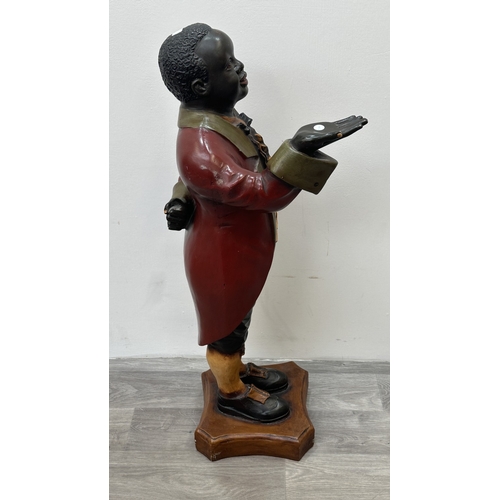260 - A hand painted fibreglass statue of a butler - approx. 100cm high