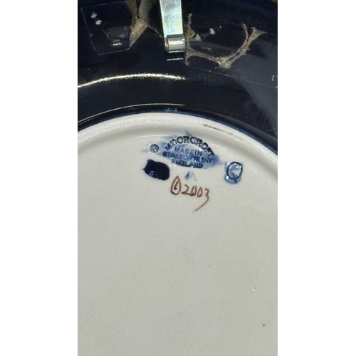 264 - A framed Moorcroft Anemone pattern circular wall plate - approx. 30cm diameter