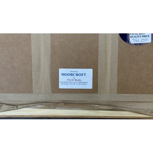 266 - A framed Moorcroft Blackwell pattern triptych wall plaque - approx. 49cm high x 43cm wide