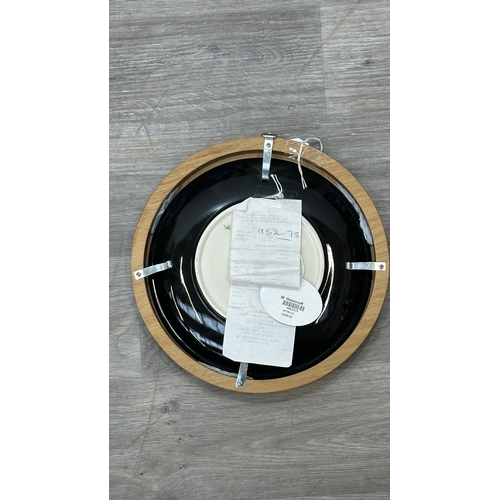 269 - A framed Moorcroft Harlequinade circular wall plate - approx. 30cm diameter