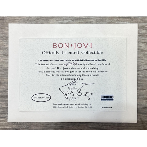 1 - A Bon Jovi signed guitar poker combo: a very special package numbered 12 of 20. Each package contain... 
