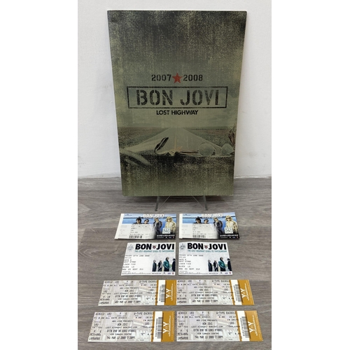 100 - An official tour programme and eight tickets from Bon Jovi's 'Lost Highway Tour 2007-2008'; tickets ... 