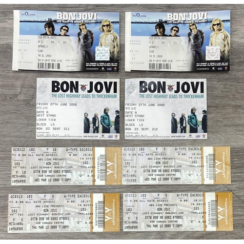 100 - An official tour programme and eight tickets from Bon Jovi's 'Lost Highway Tour 2007-2008'; tickets ... 