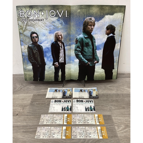 100 - An official tour programme and eight tickets from Bon Jovi's 'Lost Highway Tour 2007-2008'; tickets ... 