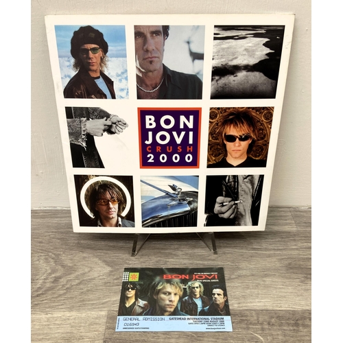 101 - An official Bon Jovi 'Crush Tour' 2000 UK tour programme together with a ticket for Gateshead Intern... 